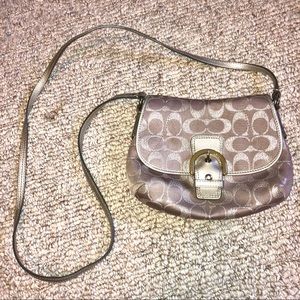 Silver Coach Crossbody Bag